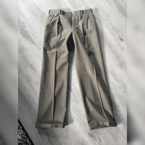 Men pleated polo Ralph Lauren pants olive green 30 x 32 dress work